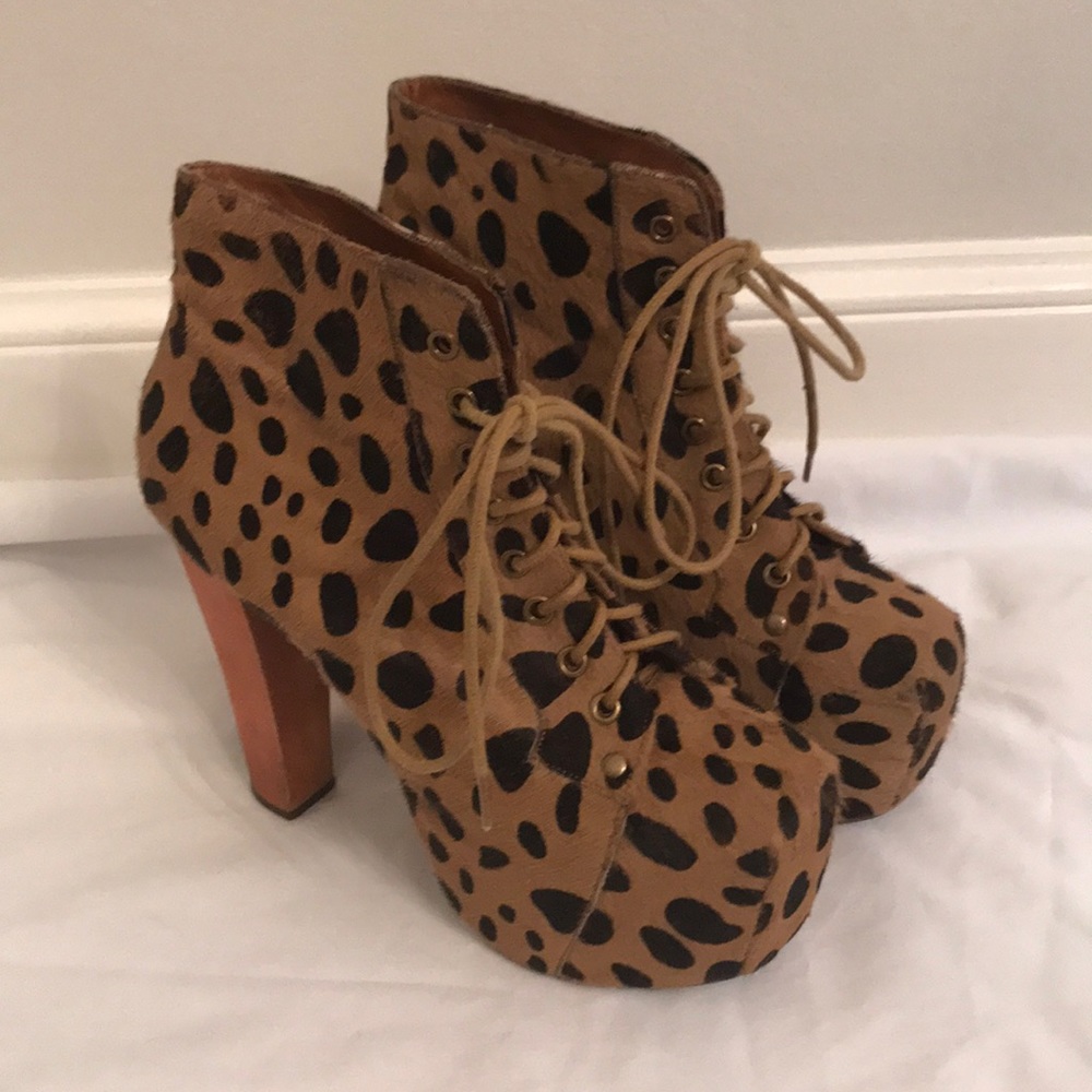 Jeffery Campbell printed tall boots